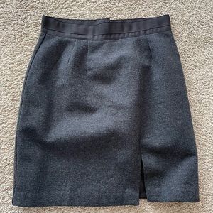 GAP Women Size 12 Gray Straight Pencil Wool Silk Blend Tweed Knee Length Skirt